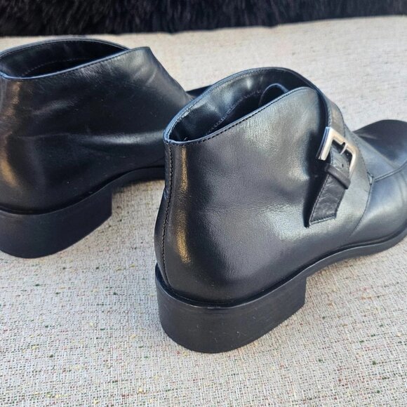 Etienne Aigner Women Boot Shoes Black All Leather Upper STEED High Top Size 7.5M - Picture 5 of 12